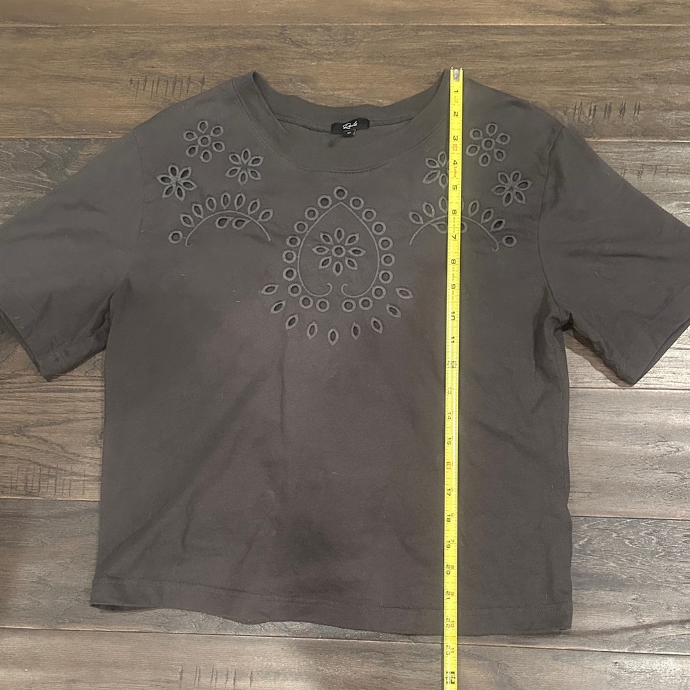 Rails Charcoal Embroidered Short Sleeve Tee
